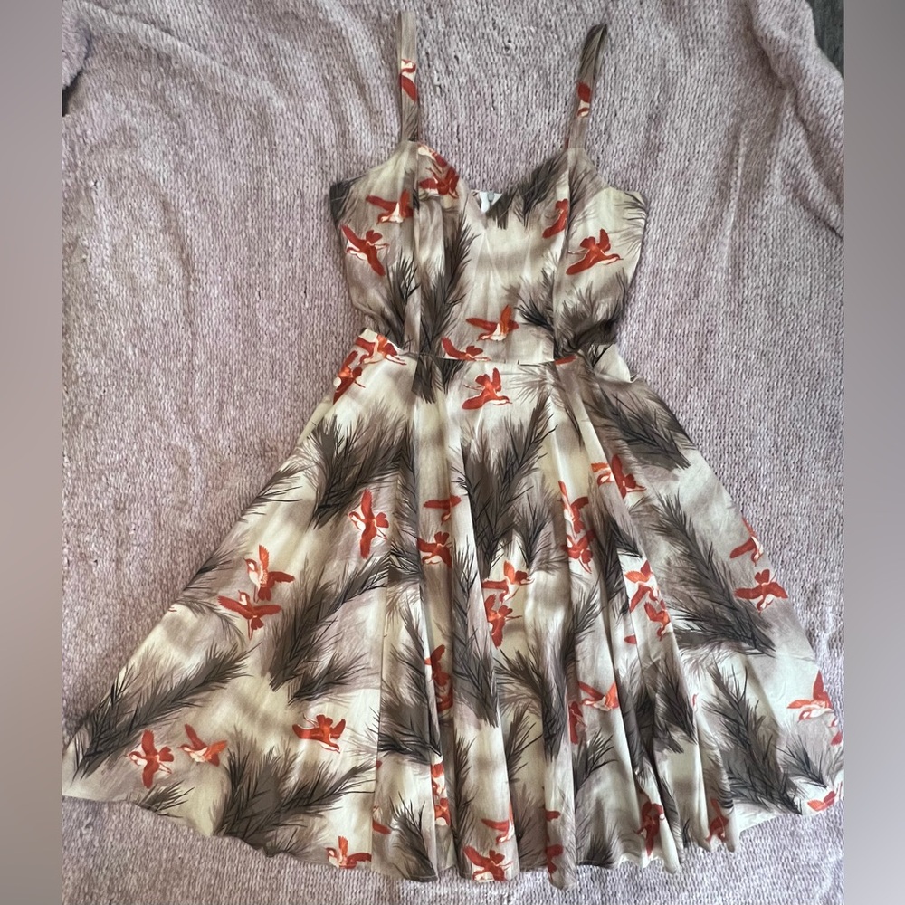 Bernie Dexter Cream and Black sundress with Red accents